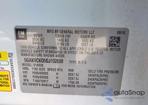 2016 Buick Enclave Premium из США, поврежденный, VIN 5GAKVCKD5GJ132608